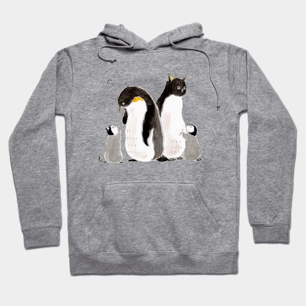 Penguin parent and child cats Hoodie by TOCOROCOMUGI